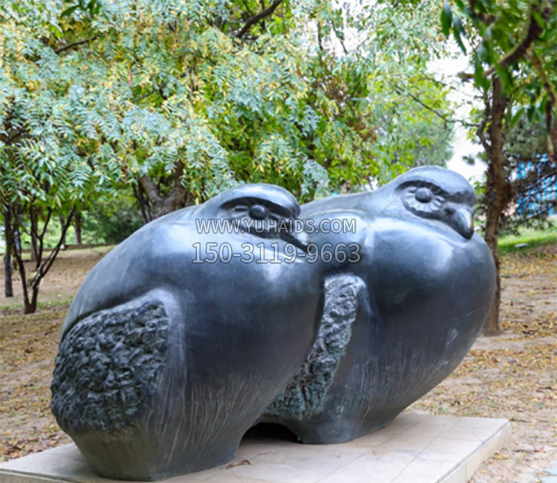 公園鴛鴦景觀石雕雕塑