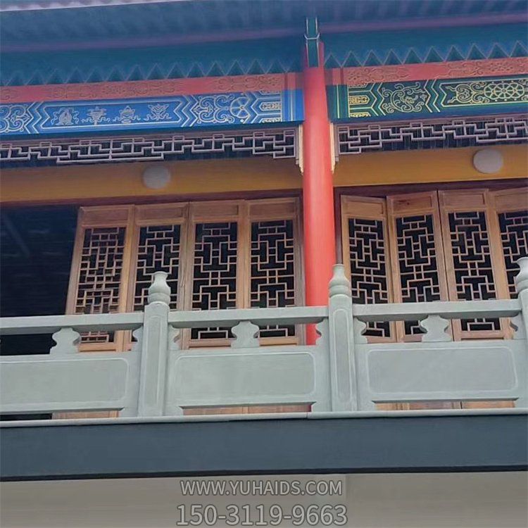 青石雕刻欄板 寺院建筑陽(yáng)臺(tái)防護(hù)欄桿雕塑