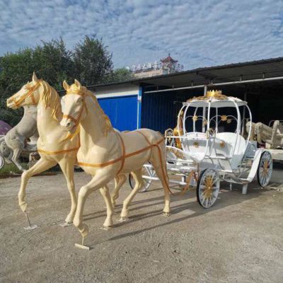 公園游樂場玻璃鋼仿真動(dòng)物們馬車