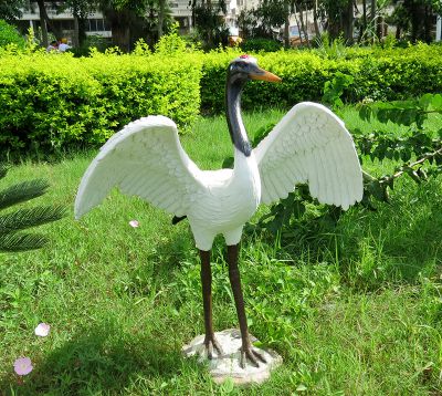 公園玻璃鋼大型景觀裝飾品丹頂鶴雕塑