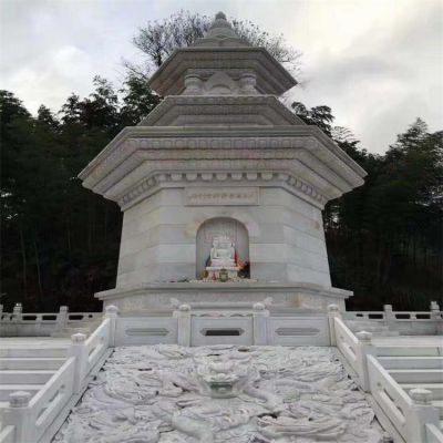 大理石石雕戶外寺廟舍利塔雕塑