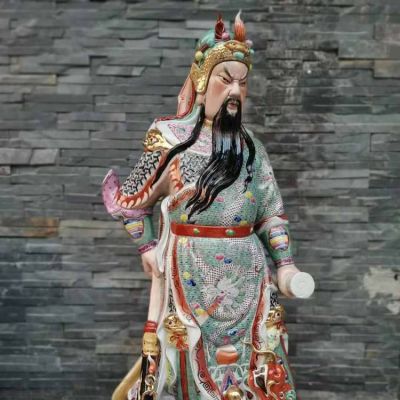 玻璃鋼寺廟家用武財神雕塑