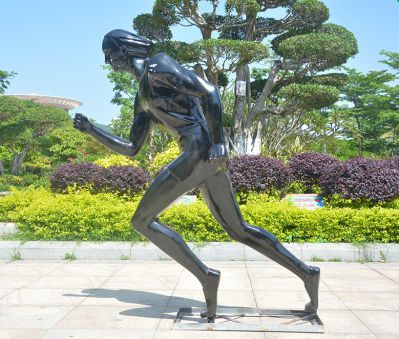 公園林景觀玻璃鋼抽象跑步運(yùn)動人物雕塑擺件