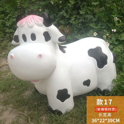 農(nóng)場一只創(chuàng)意玻璃鋼牛雕塑