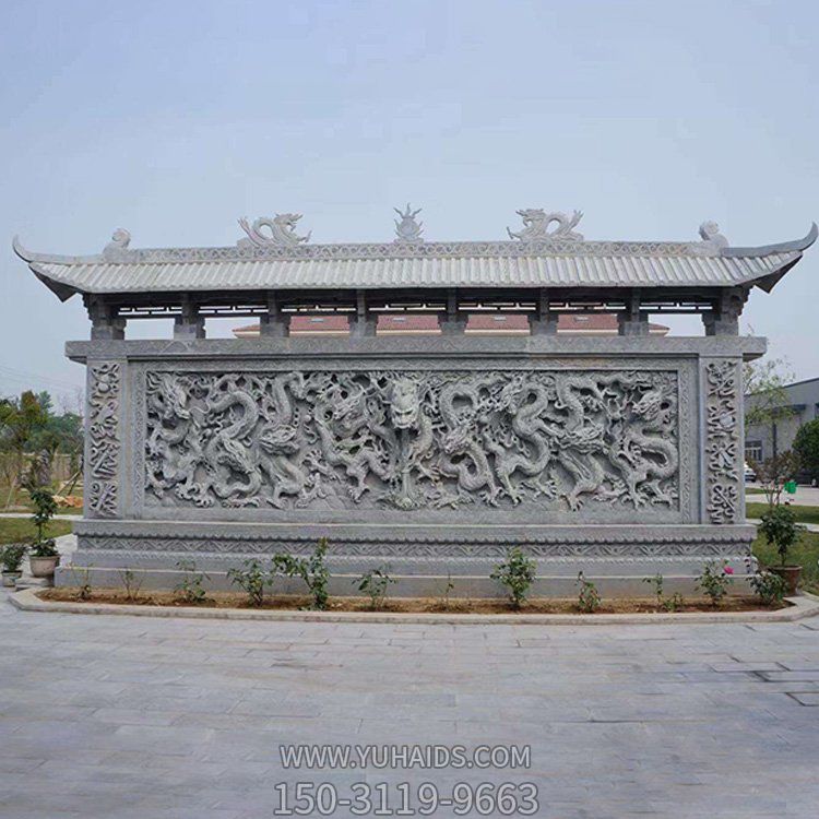 廣場(chǎng)庭院青石古建石雕壁畫(huà) 影壁墻 美觀大方雕塑