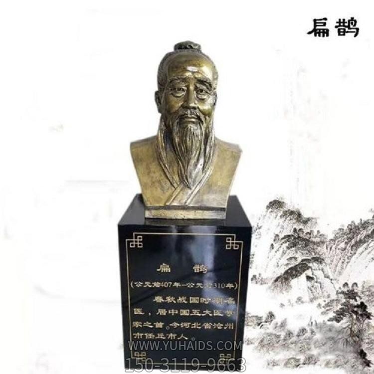 醫(yī)學(xué)院玻璃鋼仿銅胸像古代名醫(yī)雕塑