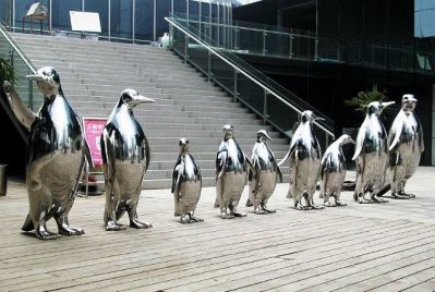 公園廣場商廈不銹鋼鏡面排隊天鵝雕塑