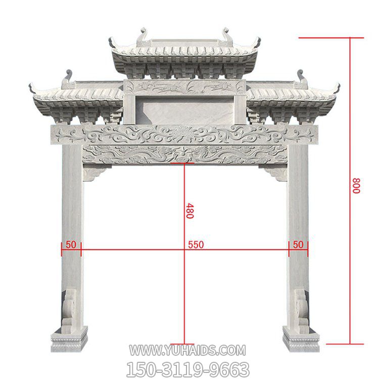 大理石石雕景觀牌坊雕塑