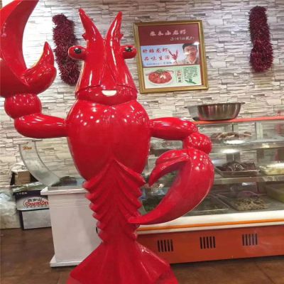 火鍋店大型不銹鋼創(chuàng)意小龍蝦擺件