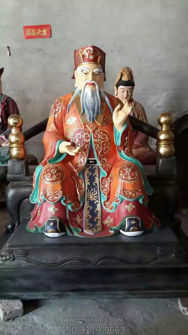 偏財(cái)神大伯公玻璃鋼彩繪財(cái)神雕塑