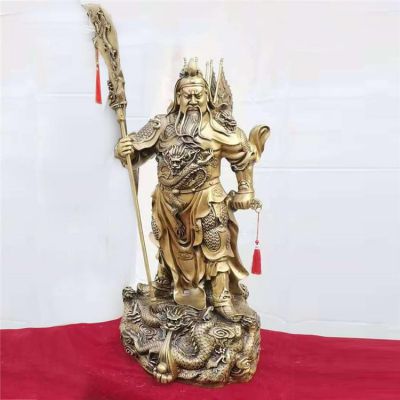 家用純銅九龍關(guān)公擺件武財(cái)神關(guān)羽