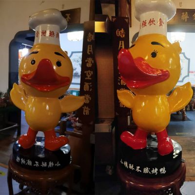 飯店擺放玻璃鋼卡通鴨子吉祥物景觀小品