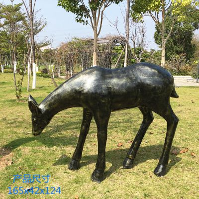 公園玻璃鋼仿銅戶外大型動物景觀鹿雕塑