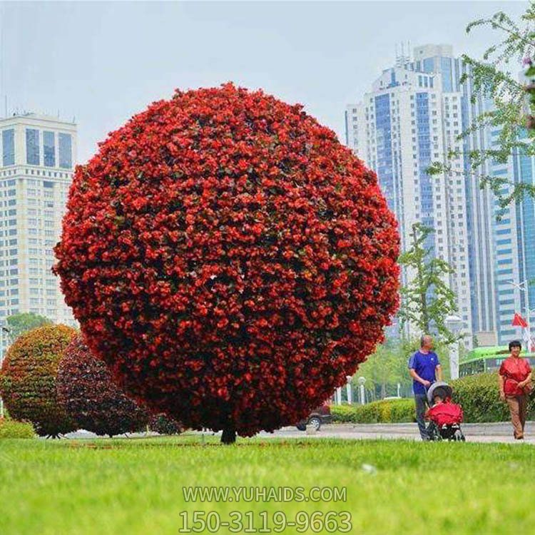 廣場(chǎng)街道人造花球樹綠植擺件雕塑