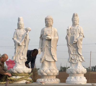 大理石石雕寺廟西方三圣雕塑